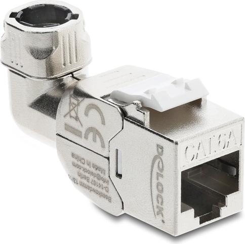 Delock Keystone Modul RJ45 Buchse zu LSA Cat.6A werkzeugfrei 90° (90800)
