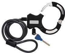 FISCHER Kabel-Fahrradschloss mit Schelle, Länge: 1.200 mm einfache Bedienung dank innovativer Handschellen-Integration - 1 Stück (50745)