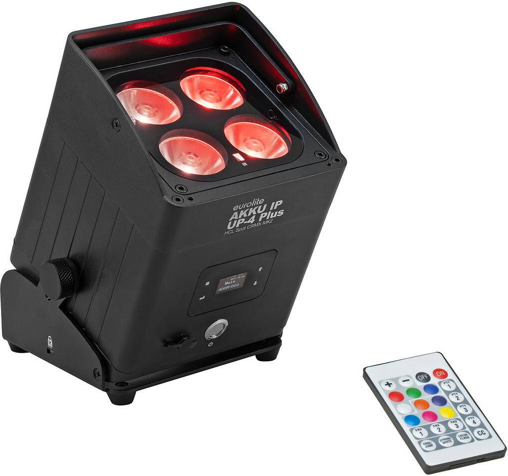 EUROLITE AKKU IP UP-4 Plus HCL Spot CRMX MK2 IP65 4x10W RGBWA/UV Akku 13,5h