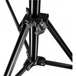 Walimex pro GN-806 Lampenstativ 215cm - klappbares kompaktes Lichtstativ aus Aluminium, Höhe 57-215 cm Traglast 5kg, für Fotografie Studio Mobil Video Blitz Softbox Ringlicht mit Tasche + Adapter, schwarz (1021424)