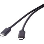 Renkforce USB 3.1 Gen 2 Anschlusskabel [1x USB-C™ Stecker - 1x USB-C™ Stecker] 1 m Schwarz vergoldete Steckkontakte Renkforce (1460357)