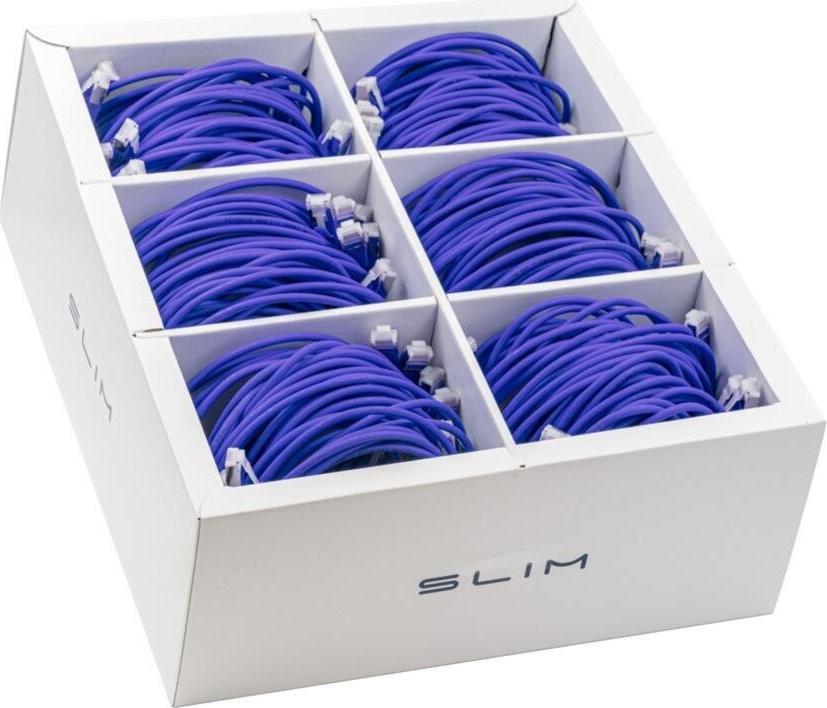 SLIM KAT6A 10 Gigabit Lightpatchkabel, 2,0m, U/FTP, Ø 3,8mm, violett, 60-Pack KAT6A LIGHT geschirmt (SLIM-LS-K6A 2.0 VT 60)