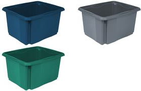 keeeper Aufbewahrungsbox "emil eco", 24 Liter, blau Farbe: eco-blue, Dreh-/Stapelbox, aus 100% - 1 Stück (1018867900000)