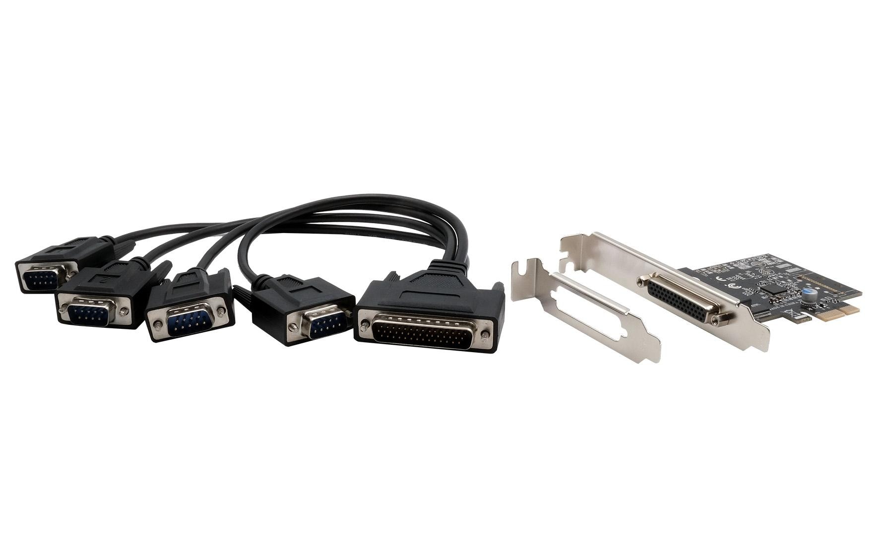 Exsys EX-46024 PCIe Schnittstellenkarte 4x RS-232 mit Octopus-Kabel