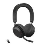 GN Jabra Jabra Evolve2 75 - Headset - On-Ear - Bluetooth - kabellos, kabelgebunden - aktive Rauschunterdrückung - USB-C - Geräuschisolierung - Schwarz - optimiert für MS (27599-999-889)