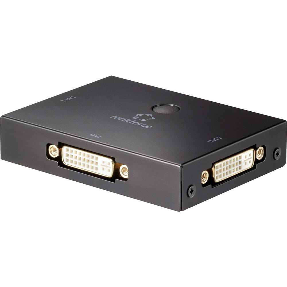 Renkforce RF-3795620 DVI Videosplitter 2 Port bidirektional Full HD 1080p 60 Hz Schwarz