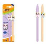 BIC Kugelschreiber Cristal Pastel Figurines, lila & rot Strichstärke: 0,32 mm, sechseckig, Schaft und Kappen in - 1 Stück (303746)