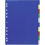 DURABLE Kunststoff-Register, A4, PP, 10-teilig, überbreit mit farbigen blanko Taben, volldeckend, mit Deckblatt (6747-27)