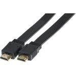 High Speed HDMI Flachkabel, vergoldet, HDMI St. A / St. A, schwarz, 2,0 m flaches HDMI Kabel zur diskreten Verlegung hinter Fußleisten o.ä. (128240)