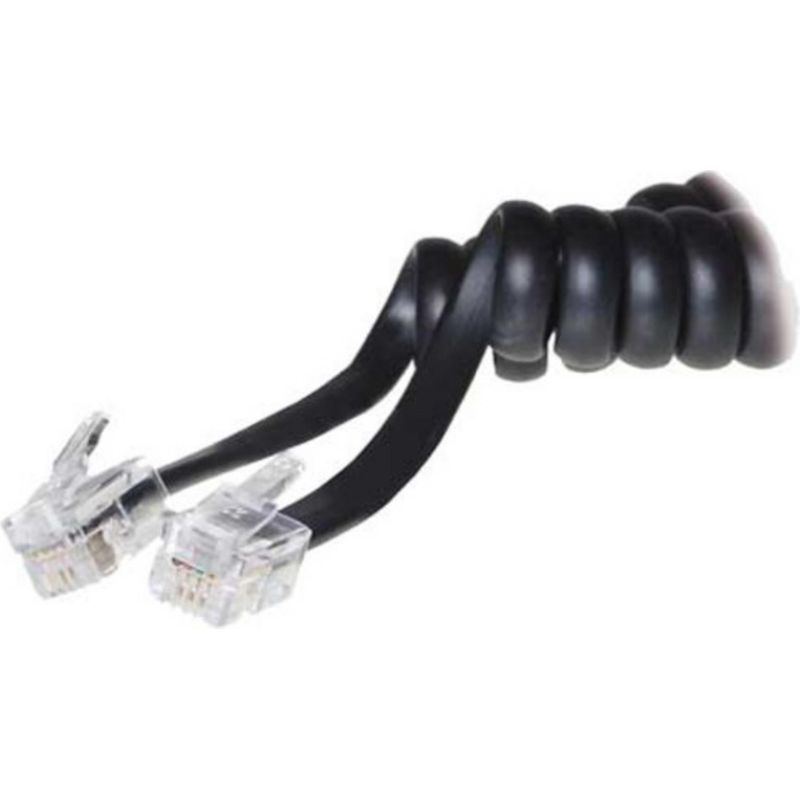 Hörerkabel gewendelt 2 m Western/Western 4/4 schw TC 70133 / 50270