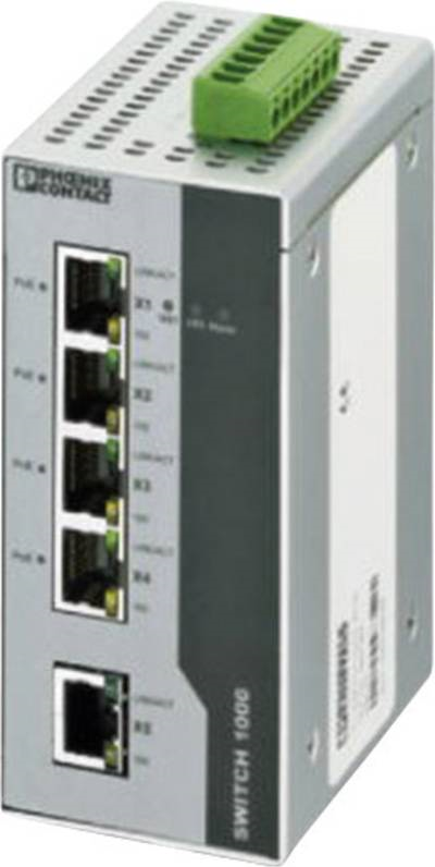 Phoenix Contact Industrial Ethernet Switch - FL SWITCH 1001T-4POE 2891064 24 V/CD Anzahl Ethernet Ports 5 (2891064)