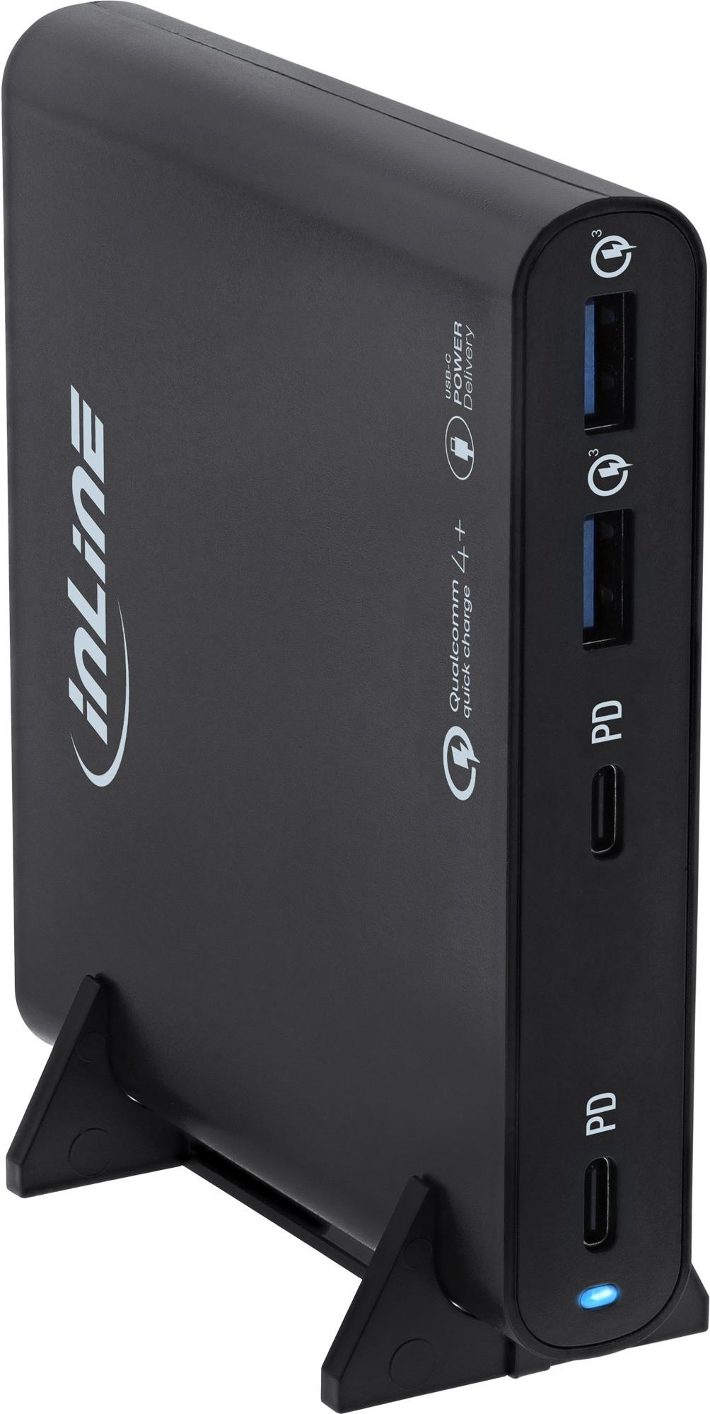 InLine USB Netzteil GaN Ladegeraet 4-Port 2x USB-C+ USB-A 120W (31515B)