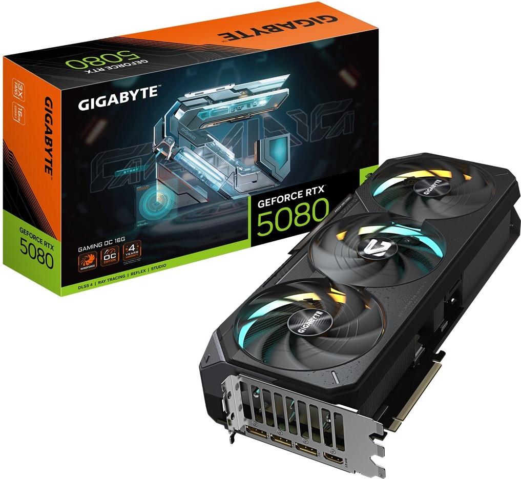 Gigabyte GeForce RTX 5080 Gaming OC 16G, 16384 MB GDDR7 (GV-N5080GAMING OC-16GD)