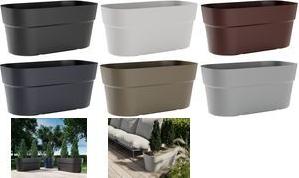 tera Pflanztrog "Sirio", Breite: 780 mm, fog grey aus recyceltem Kunststoff, für den Innen- und Außenbereich, - 1 Stück (30521078414)