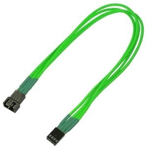 Nanoxia - Verlängerungskabel für Lüfterspannungsversorgung - 4-polig PWM (W) zu 4-polig PWM (M) - 30 cm - Neongrün