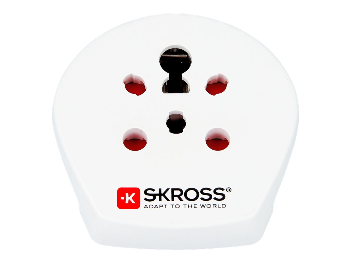SKROSS Country Travel Adapter India-Israel-Denmark to Europe Reiseadapter Weiß