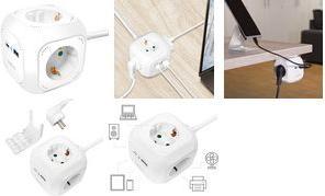 LogiLink 4-fach Ladewürfel 4xSteckdose 1x USB-C PD 20W (LPS283U)