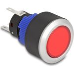 Delock Drucktaster vorstehend zum Einbau 22 mm 5 x Lötanschluss Taster flach Plastik LED (22047)