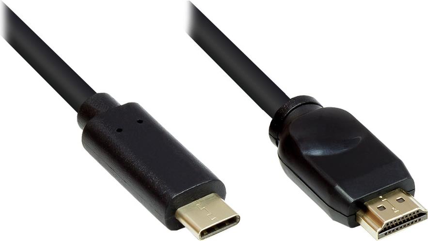 Alcasa GC-M0104 Videokabel-Adapter 10 m USB Typ-C HDMI Typ A (Standard) Schwarz (GC-M0104)