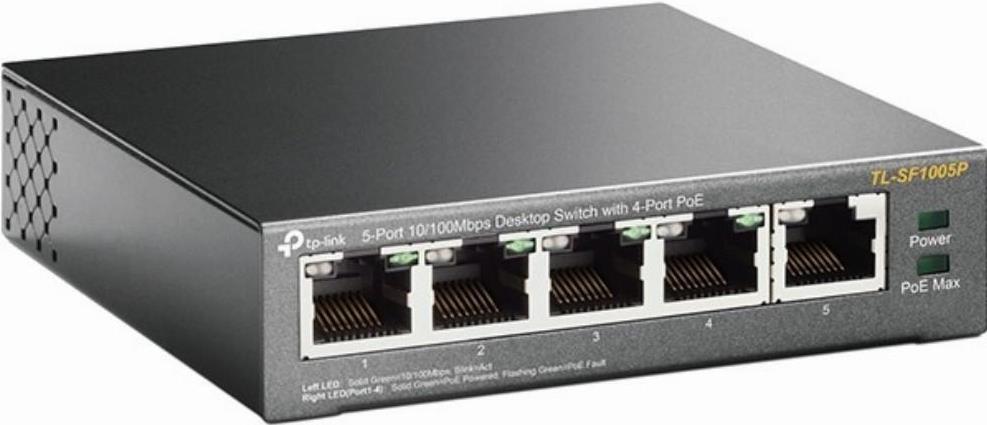 TP-Link TL-SF1005P 5-Port 10/100 Switch 4x PoE Schwarz