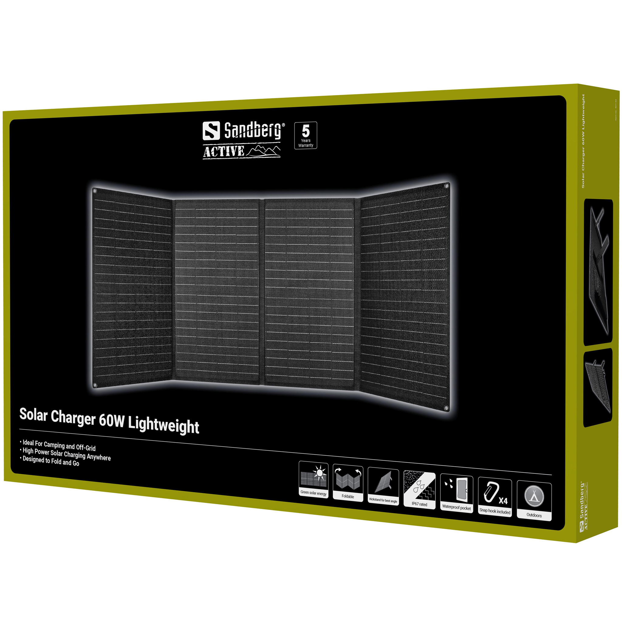 Sandberg 421-43 Solarladegerät 60 W 3 A Schwarz