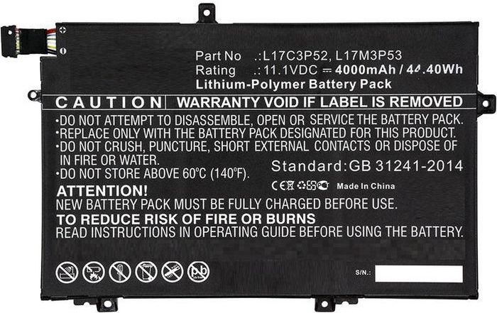 CoreParts Laptop Battery, 44Wh Li-ion FRU01AV463 for Lenovo ThinkPad L480 (FRU01AV463-CP)