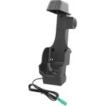 RAM Mounts Form-Fit Halteschale für Zebra TC8300 Diese RAM Mounts Form-Fit Halteschale ist für Zebra TC8300 geeignet.Die Halteschale wird durch einen 5.5mm DC-Anschluss mit Strom versorgt und lädt das Gerät in dem Dock auf. Zur Einlage des Gerätes wird der obere Teil der Halteschale nach oben gedrückt und das passende Gerät eingelegt.Dank der Sprungfeder gestützten Konstruktion liegt das Gerät fest und sicher in der Halteschale und wird zusätzlich aufgeladen.Die Rückseite der Gerätehalteschale ist für die Aufnahme einer Diamond (Trapez) Basisplatte (nicht im Lieferumfang enthalten) vorbereitet.Produktmerkmale RAM Mounts RAM-HOL-ZE26PU:Sprungfeder-Konstruktion für leichtes Einlegen und einfache EntnahmeLadefunktionAnschlussbuchse: 5.5mm DCEingangsspannung: 5.4VEingangs-Kabellänge: ca. 100 cmZertifikate: FCC, CE & RoHSZusätzlicher Hinweis: Abgebildete Geräte gehören nicht zum Lieferumfang.Es wird ausschließlich die RAM-HOL-ZE26PU Halteschale geliefert. (RAM-HOL-ZE26PU)