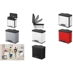 Hailo Tret-Abfalltrenner Öko trio plus L, 3x9 L, schwarz aus Stahlblech und Kunststoff, Soft-Close-Mechanismus, - 1 Stück (0633-260)