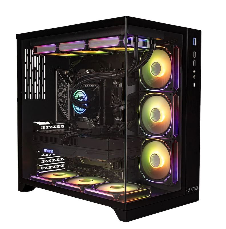 Captiva PC Highend Gaming R99-418 (Ryzen 7 9850X3D/RTX5080 16GB GDDR7/SSD 2TB/64GB/WLAN/Windows 11 Home 64-bit) (99418)