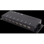 EXSYS GmbH 7-Port USB 2.0 HUB (Metallgehäuse), inkl. Netzteil 5V/4A (EX-1177-2)