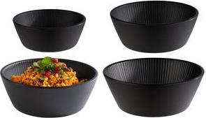 APS Schale NERO, rund, 1,2 Liter, schwarz aus Melamin, spülmaschinengeeignet, hitzebeständig - 1 Stück (85273)