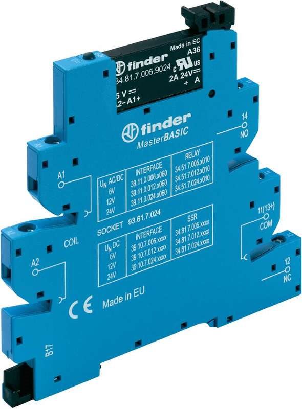 Finder MasterBasic schmales Koppelrelais für DIN-Schiene 39.10.7.006.9024 Schaltspannung 24 V/DC (39.10.7.006.9024)