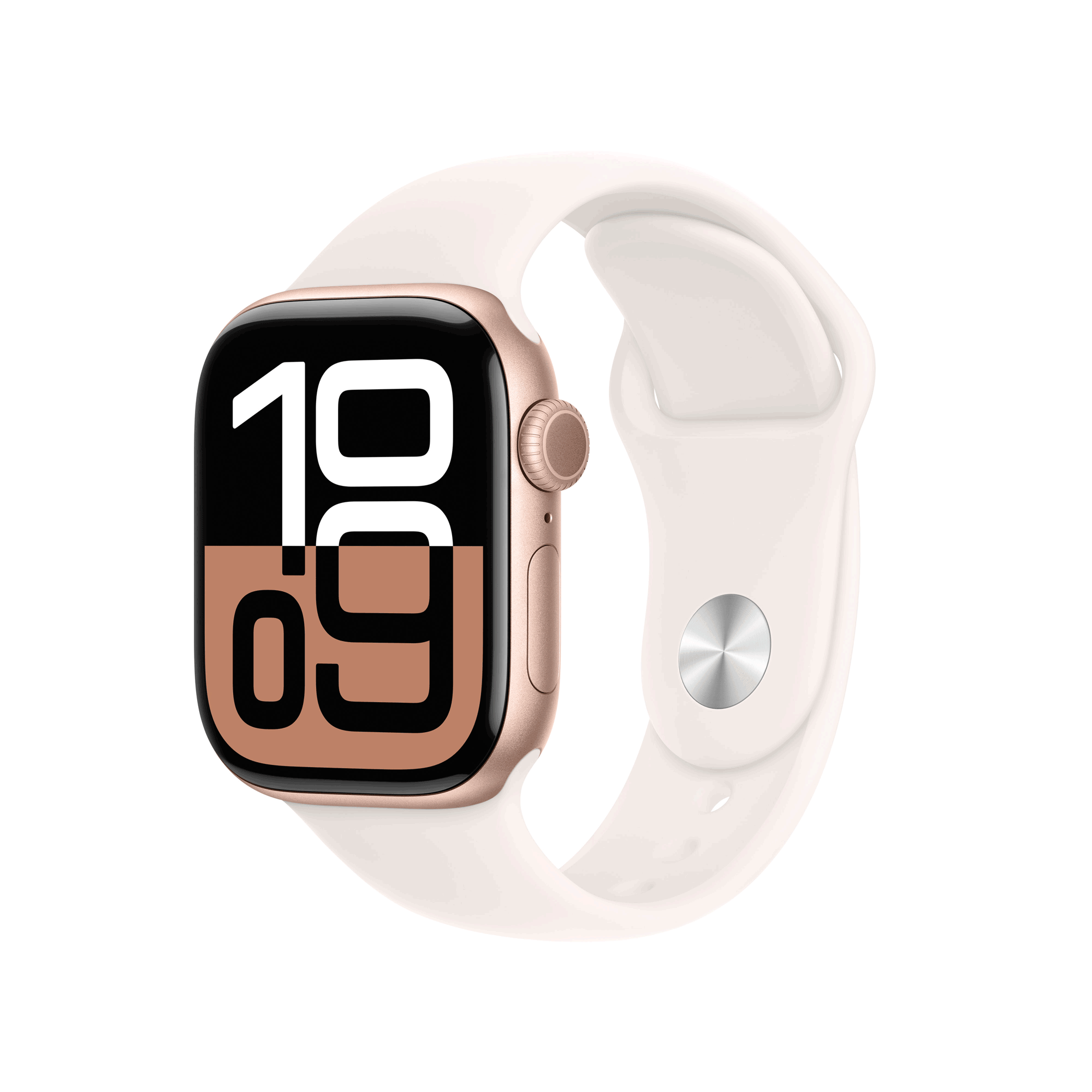 Apple Watch Series 10 GPS 42mm Rose Gold Aluminium Case mit Light Blush Sport Band - S/M (MWWH3QF/A)