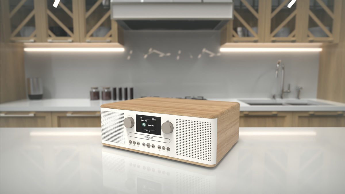 Pure Classic C-D6 Audiosystem 30 Watt Bluetooth DAB+ Cotton White, Oak