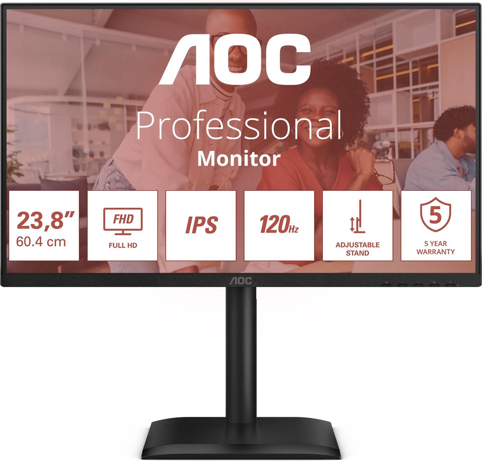 AOC 24E4U 24" FHD IPS Monitor 120 Hz Schwarz