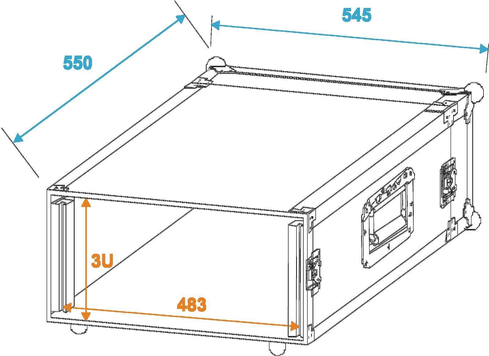 ROADINGER Verstärkerrack PR-1, 3HE, 47cm tief (3010980P)