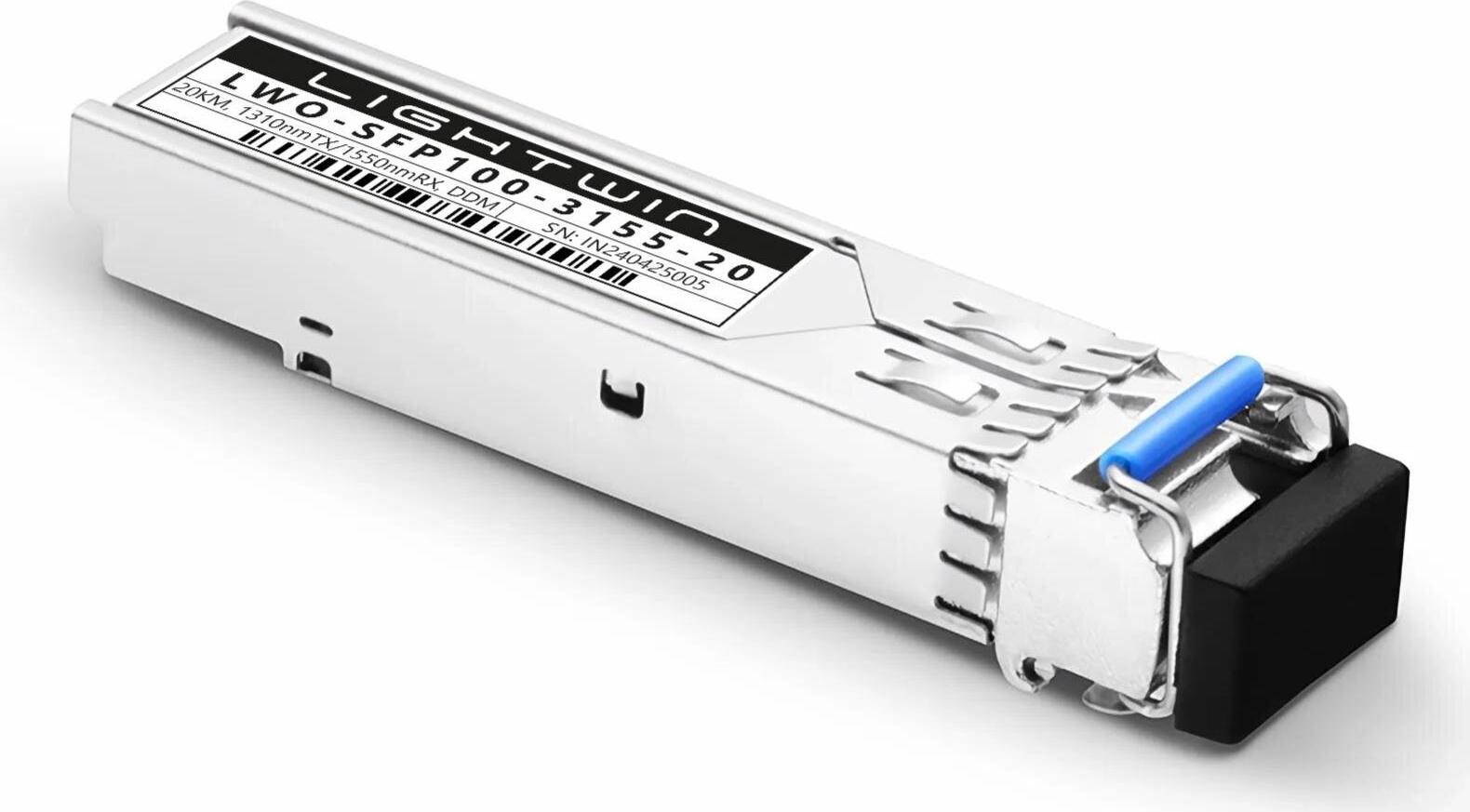 Lightwin 155 Mbps SFP BIDI, 1310nmTX/1550nmRX, 20km, DDM, LC-Simplex, Singlemode SFPs / XFPs (LWO-SFP100-3155-20)