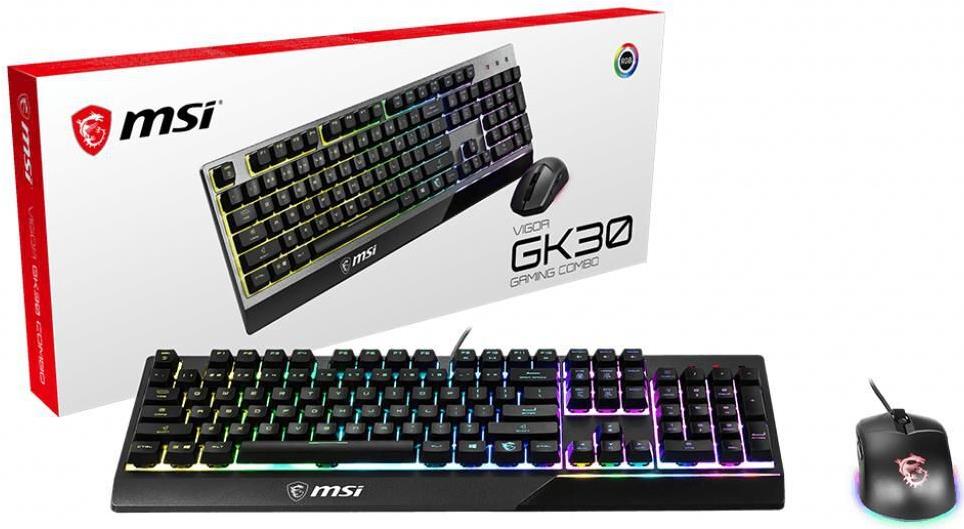 MSI Vigor GK30 Combo Tastatur-und-Maus-Set USB QWERTZ Deutsch Schwarz
