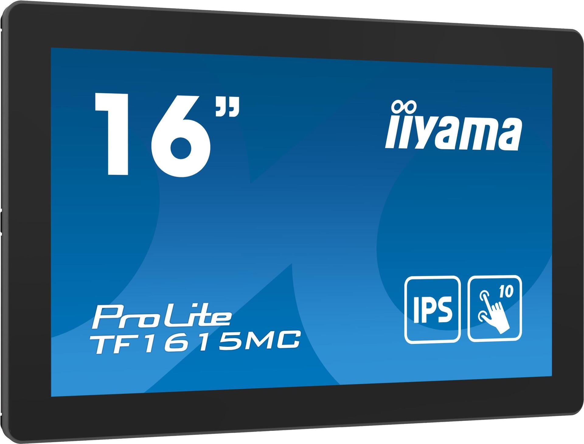 iiyama ProLite TF1615MC-B1 Computerbildschirm 39,6 cm (15.6" ) 1920 x 1080 Pixel Full HD Touchscreen Schwarz (TF1615MC-B1)