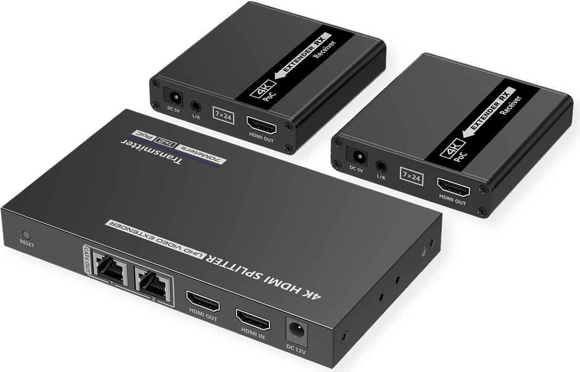 VALUE 1x2 HDMI Splitter+ Extenderüber TP 4K30Hz 40m (14.99.3464)