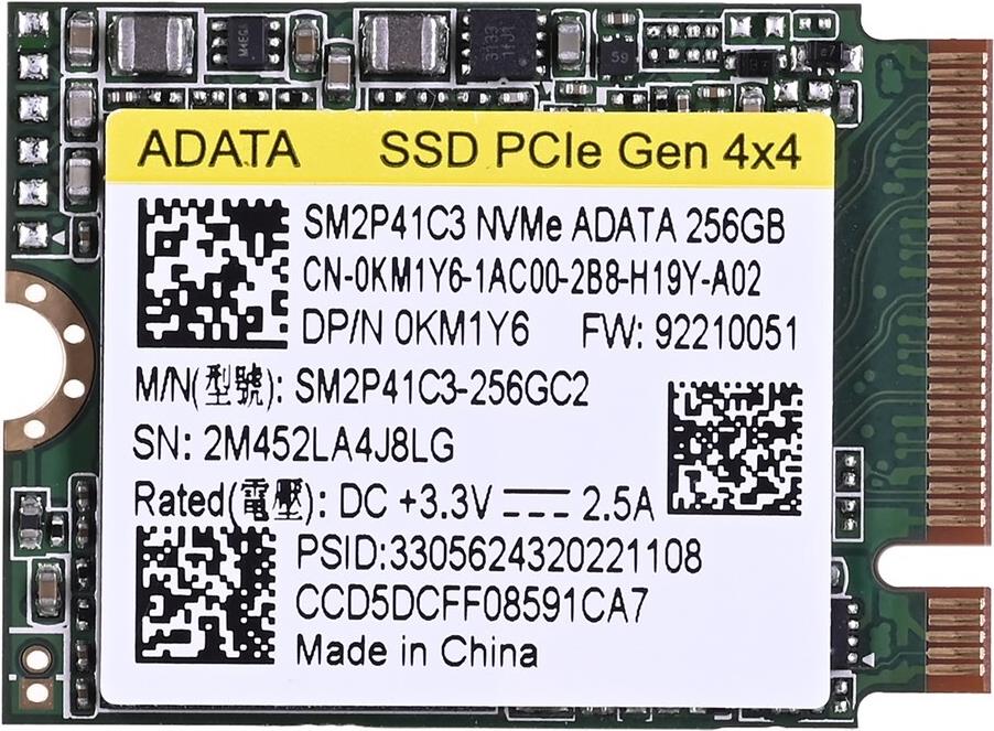 ADATA SM2P41C3-512GC2 Internes Solid State Drive M.2 256 GB PCI Express 4.0 NVMe (SM2P41C39-256GC2_3M)