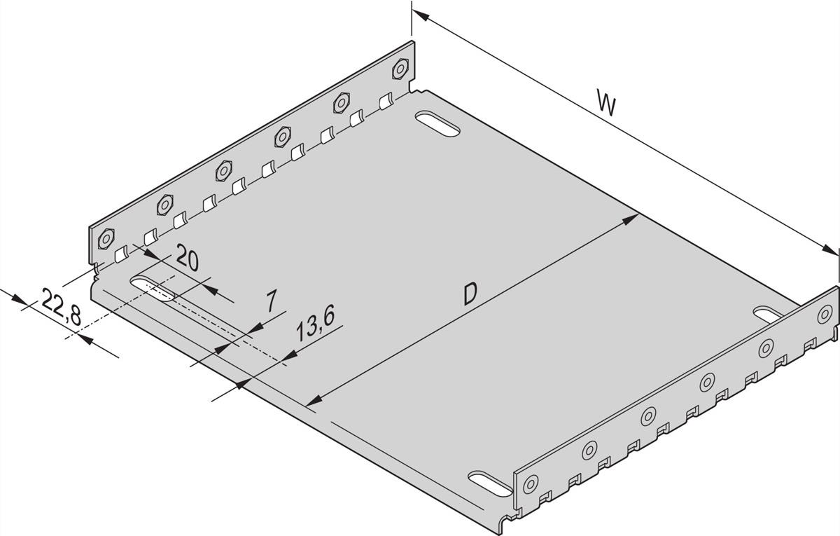 SCHROFF Montageplatte für Abdeckbleche - MONTAGEPLATTE 28TE 220T (34563009)