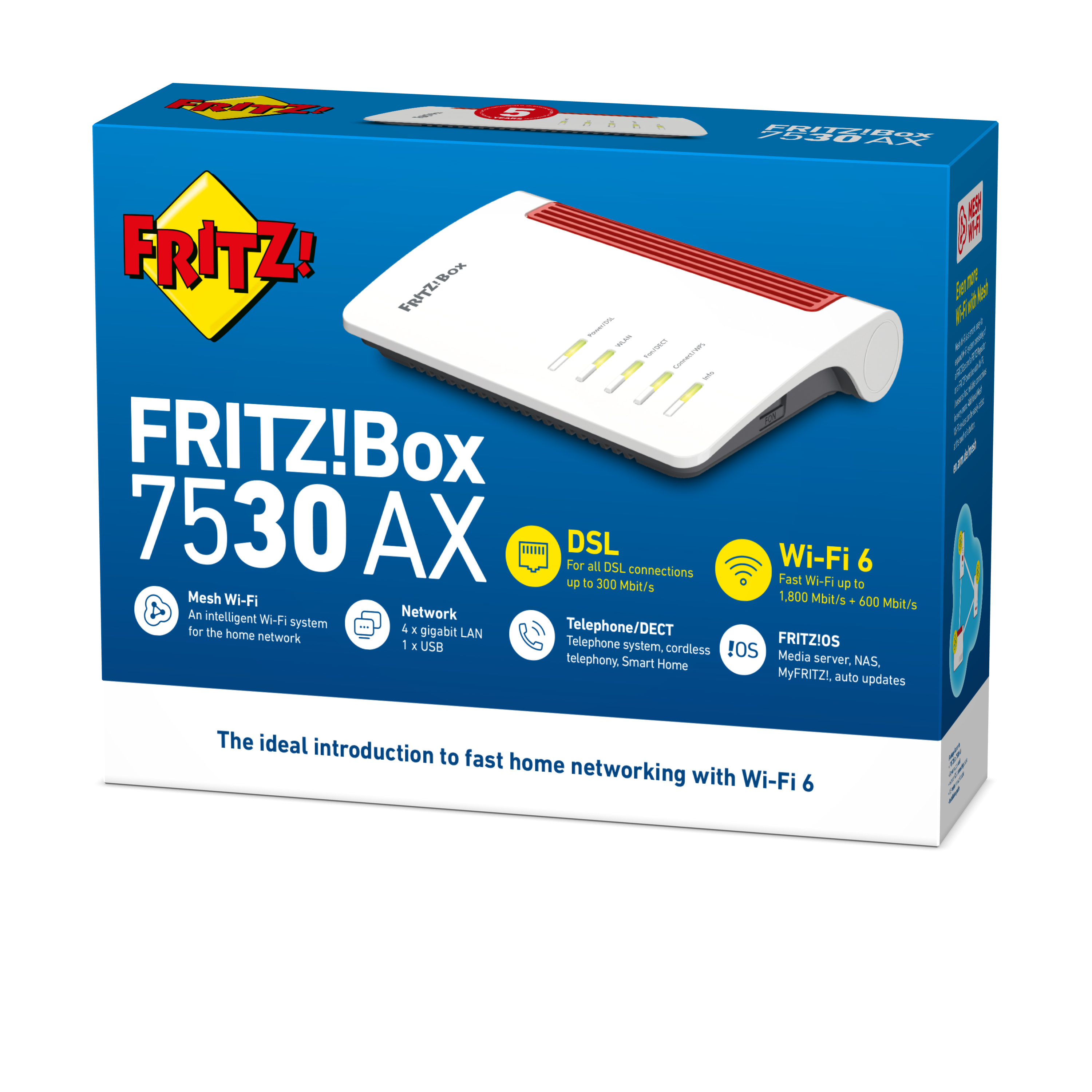 FRITZ! FRITZ!Box 7530 AX Wi-Fi 6 WLAN-Router Weiß