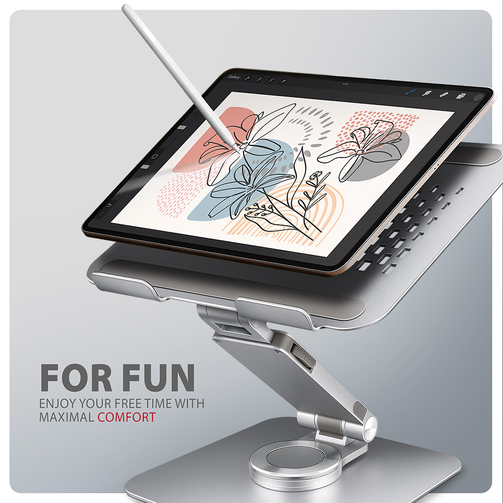 AXAGON STND-LR Notebook-Ständer 10″–17″ Aluminium Grau