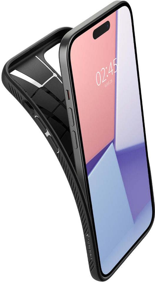 Spigen Liquid Air Handyhülle für Apple iPhone 15 6,1" TPU Mattschwarz
