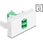 Delock Easy 45 Modul LC Duplex Buchse zu mit Laserschutzklappe innen grün (90875)