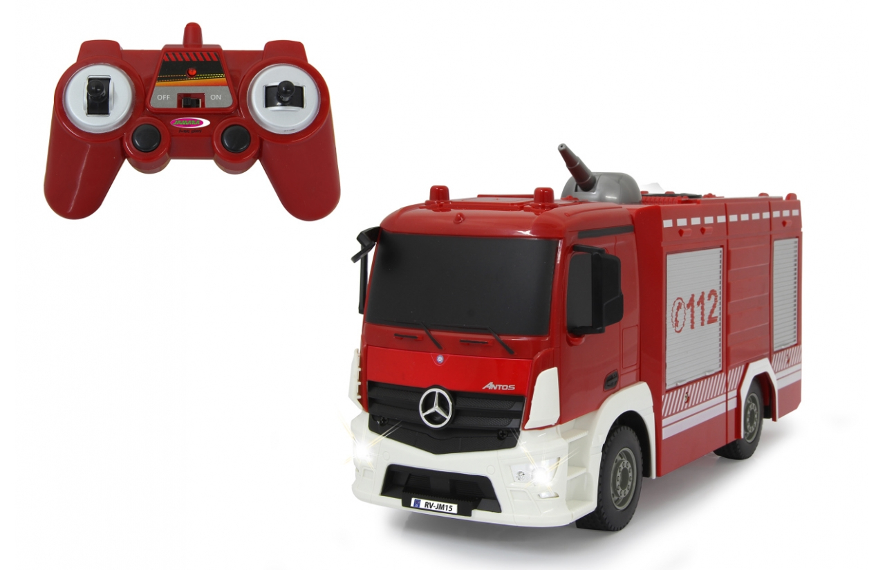 Jamara Fire Fighter TLF Mercedes-Benz Antos RC-Feuerwehrwagen 1:26 Elektromotor 2,4 GHz Rot, Weiß