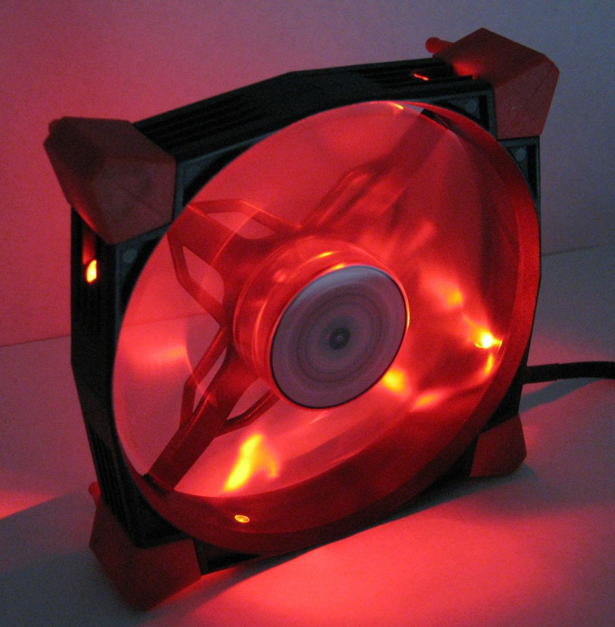 Inter-Tech Nitrox N-120-R Gehäuselüfter 120 mm Schwarz, Rot