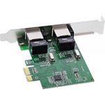 InLine® Dual Gigabit Netzwerkkarte, PCI Express, 2x 1GBit/s, PCIe x1, inkl. low profile Slotblech (51126K)