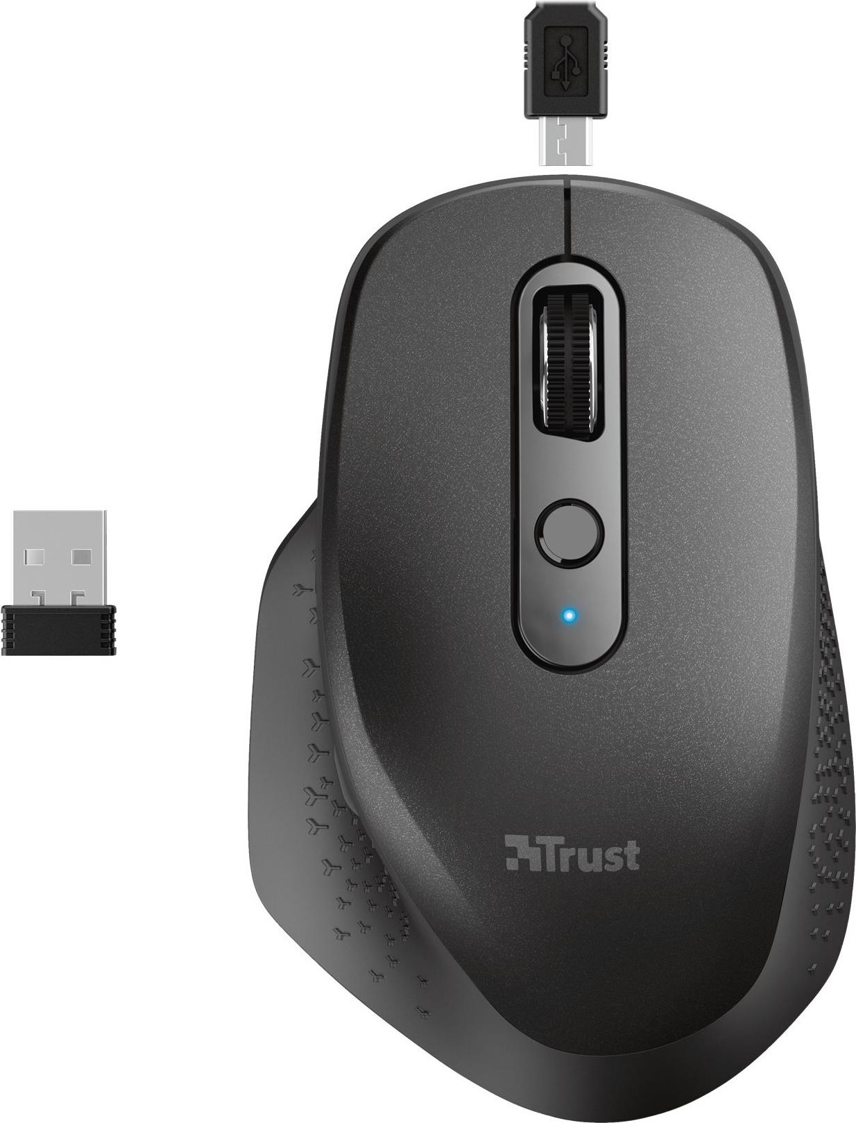 Trust Ozaa Compact Wireless Maus Multiconnect Schwarz